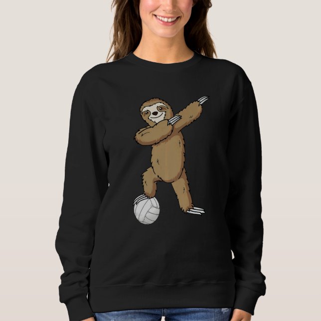 Sweatshirt Volleyball Sloth Dabbing Kids Boys Girls Youth   (Devant)