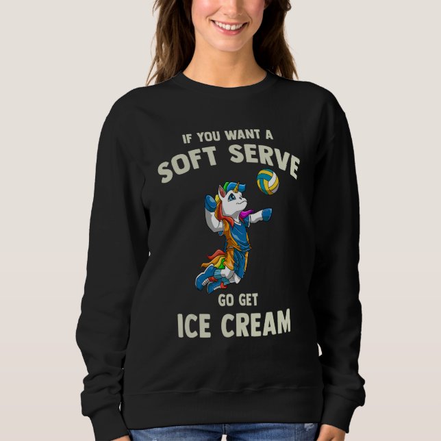 Sweatshirt Volleyball Soft Serve   Unicorn Volleyball 1 (Devant)