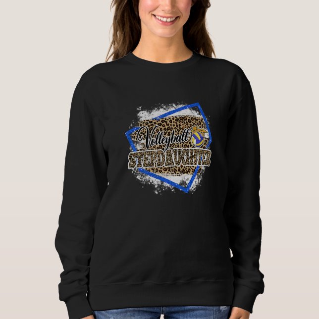 Sweatshirt Volleyball Stepdaughter Leopard Bleached Family Ma (Devant)