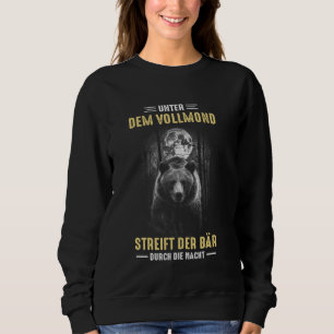 Sweatshirt Vollmond Streift Der Bär Durch Die Nacht Gr
