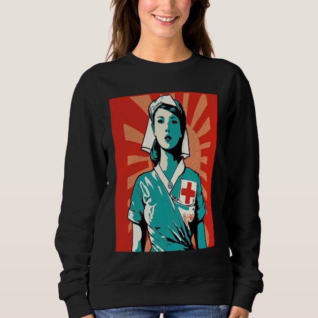 Sweatshirt Volunteerism Awareness Retro Volunteer Nurse  1 (Devant)