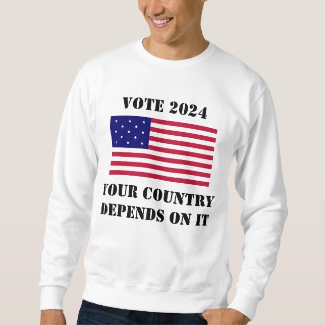 Sweatshirt Vote 2024 Pays Dépend de lui (Devant)