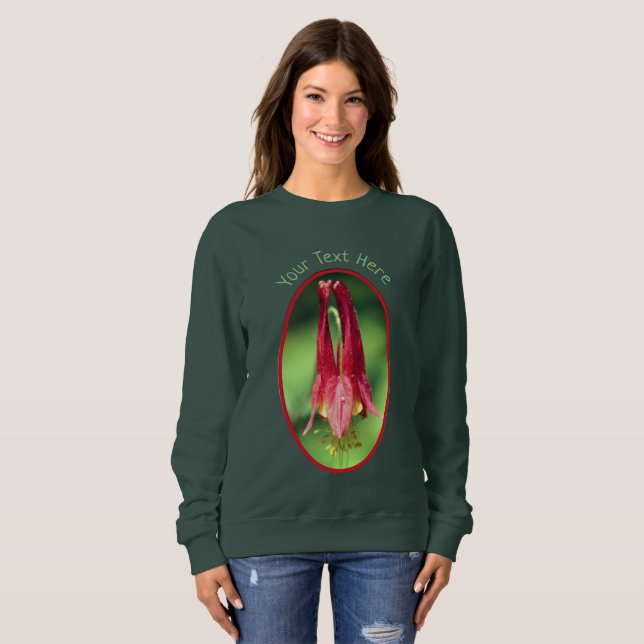 Sweatshirt Votre Fleur de colonne de texte personnalisée (Devant entier)