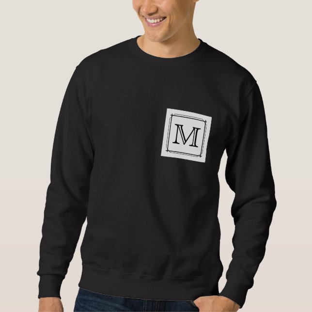 Sweatshirt Votre lettre. Monogramme fait sur commande. Noir (Devant)
