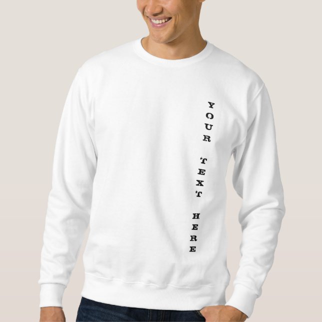 Sweatshirt Votre Modèle texte personnalisé Mens blanc de base (Devant)
