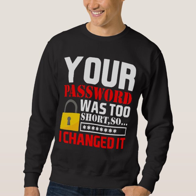 Sweatshirt Votre Mot De Passe Était Trop Court Donc Je L'Ai C (Devant)
