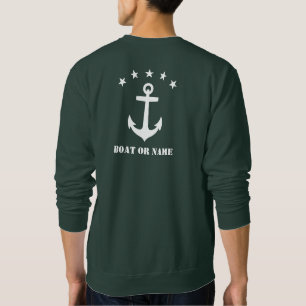 Sweatshirt Votre nom ou nom de bateau Classic Ancre Forest Gr