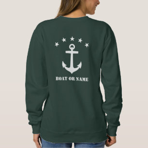 Sweatshirt Votre nom ou nom de bateau Classic Ancre Forest Gr