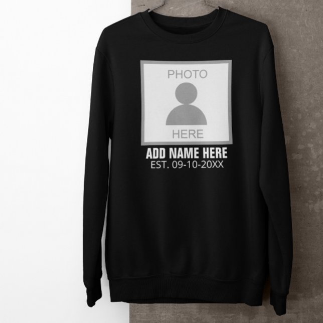 Sweatshirt Votre photo ici Nom et âge (Créateur téléchargé)