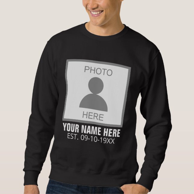 Sweatshirt Votre photo ici Nom et âge (Devant)