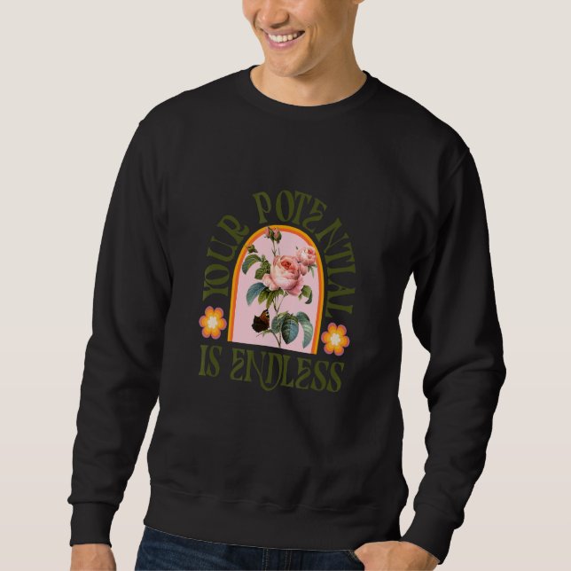 Sweatshirt Votre potentiel est une source d'inspiration rétro (Devant)