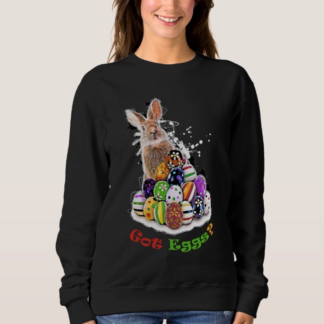 Sweatshirt Vous avez des oeufs ? Oeufs de lapin de Pâques amu (Devant)