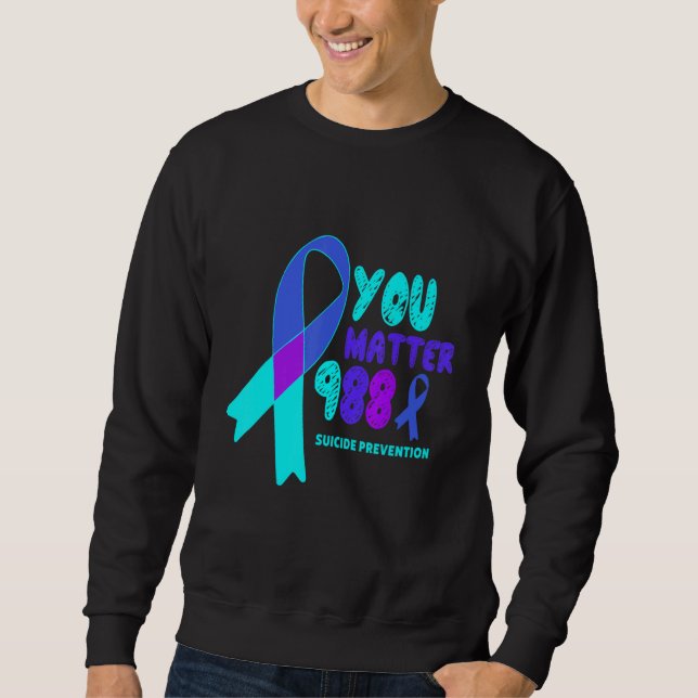 Sweatshirt Vous Comptez 988 Prévention du Suicide Ruban Arc-e (Devant)