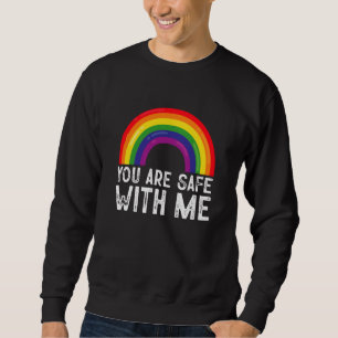Sweatshirt Vous êtes en sécurité avec moi LGBTQ Mois de la fi