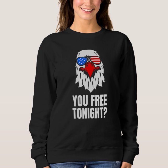 Sweatshirt Vous êtes libre ce soir Aigle américain patriotiqu (Devant)