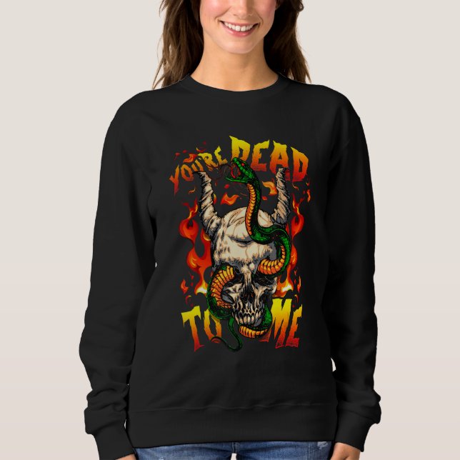 Sweatshirt Vous êtes mort pour moi Halloween Demon Face Snake (Devant)