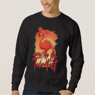 Sweatshirt Vous êtes The Tweetest Pink Flamant rose Beach Bir