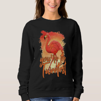 Sweatshirt Vous êtes The Tweetest Pink Flamant rose Beach Bir