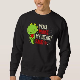 Sweatshirt Vous faites battre mon cœur Saur Amoureux de dinos