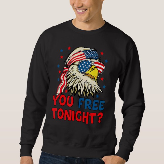 Sweatshirt Vous Libérez Ce Soir Bald Eagle Mullet American Fl (Devant)