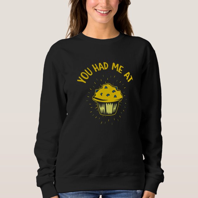 Sweatshirt Vous m'avez eu aux muffins aux myrtilles  Myrtille (Devant)