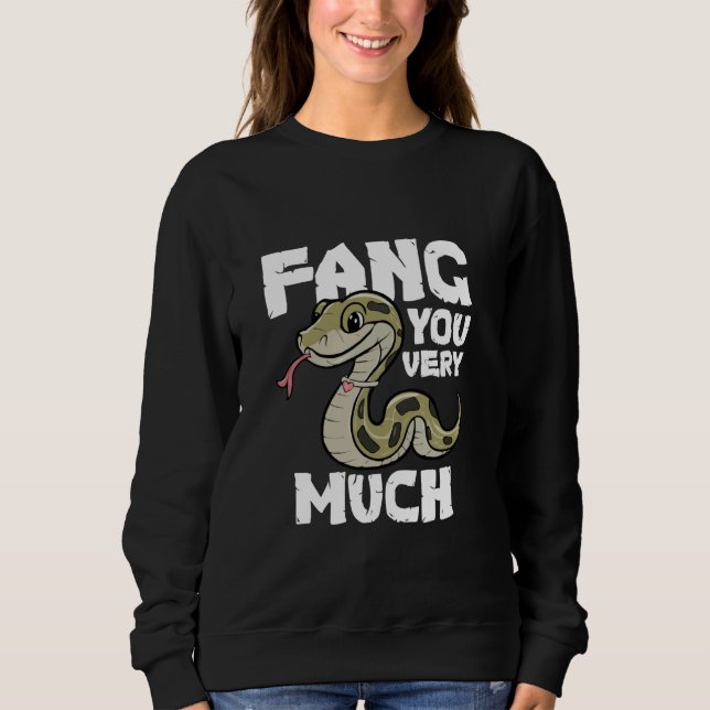Sweatshirt Vous mordre beaucoup jeu de mots mignon serpent de (Devant)