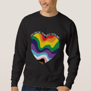 Sweatshirt Vous pouvez être vous-même avec moi LGBT Transgenr