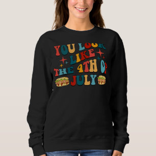 Sweatshirt Vous Ressemblez Au Drapeau 4 juillet Patriot Usa H
