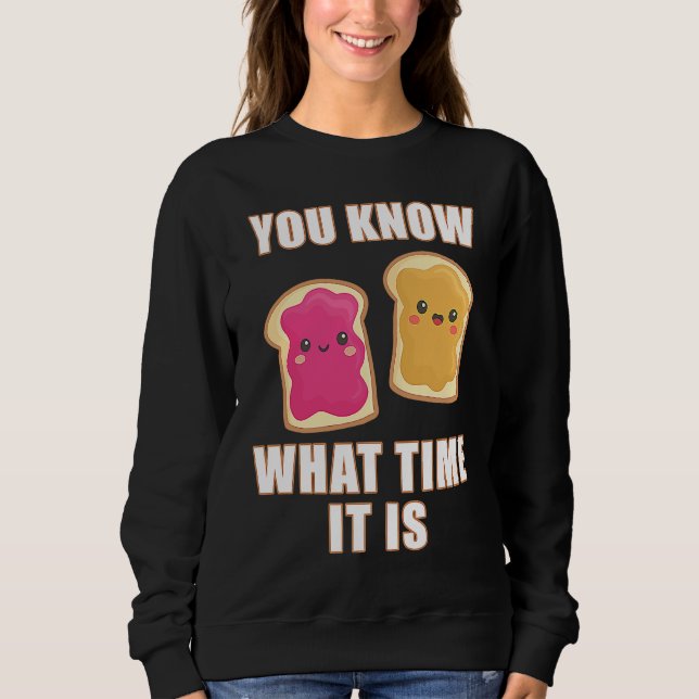 Sweatshirt Vous savez quelle heure il est  Beurre de cacahuèt (Devant)