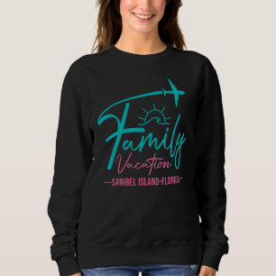 Sweatshirt Voyage en Avion Île de Sanibel Floride Famille Cor