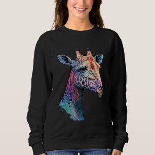 Sweatshirt Voyages Safari Zoo Girafe Aquarelle Nature Faune