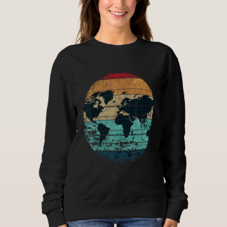 Sweatshirt Voyageurs Pays Voyageurs Cartographie Travail Rétr