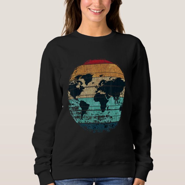 Sweatshirt Voyageurs Pays Voyageurs Cartographie Travail Rétr (Devant)