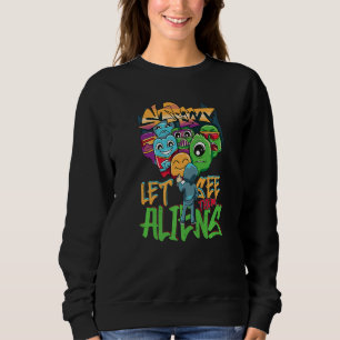 Sweatshirt Voyons-les Aliens Graffiti Spray Street