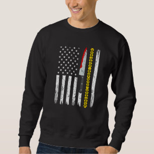 Sweatshirt Vrai Crime Drapeau Américain Patriotique Murderino