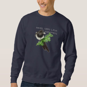 Sweatshirt Vrais Hommes Comme Magpies Humour Aquarelle Aquare