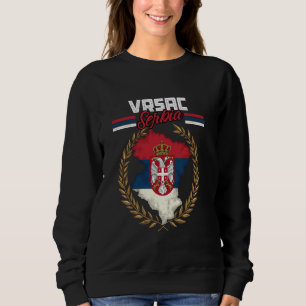 Sweatshirt Vrsac Serbie Voyage Drapeau Serbe Carte Srbija