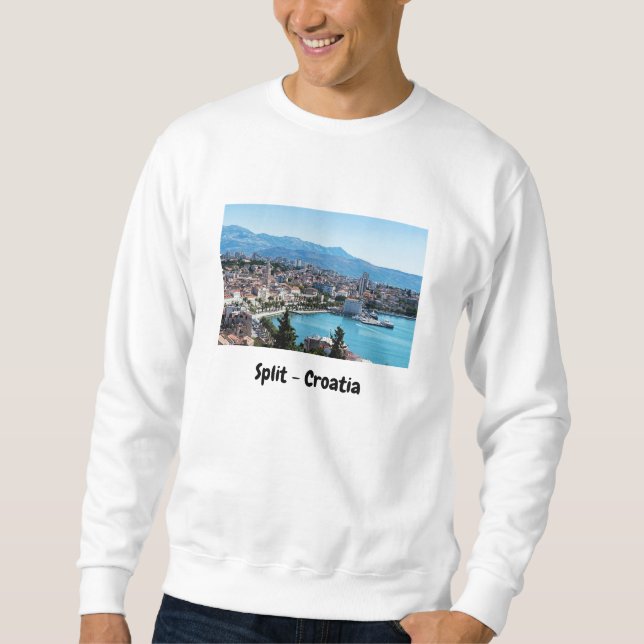 Sweatshirt Vue aérienne de la ville divisée en front de mer,  (Devant)