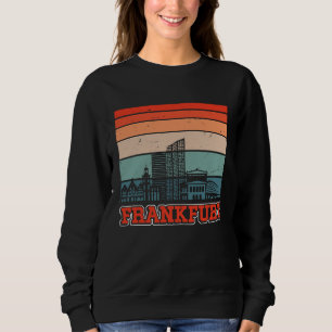 Sweatshirt Vue panoramique de Francfort Rétro Vintage Souveni