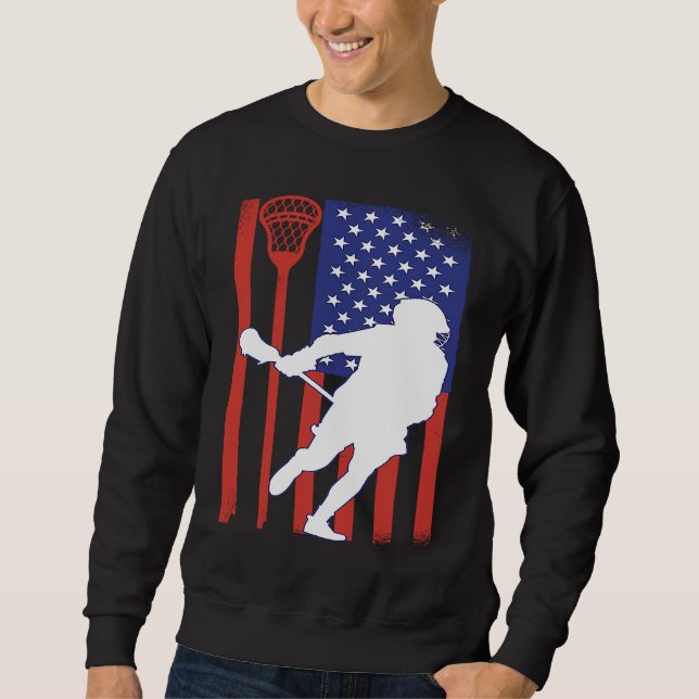 Sweatshirt VXL Lacrosse Stick Intercrosse Team Sport American (Devant)