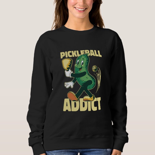 Sweatshirt VXL Pickleball Green Cucumber Heart Love Paddle Ba (Devant)