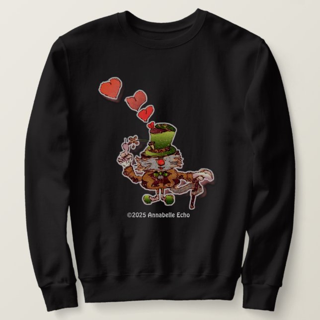 Sweatshirt W. Cat Feline T-Shirt! (Design devant)