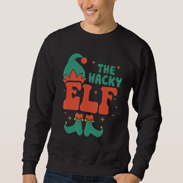 Sweatshirt Wacky Elf Family Correspondant Noël Pjs Drôle (Devant)