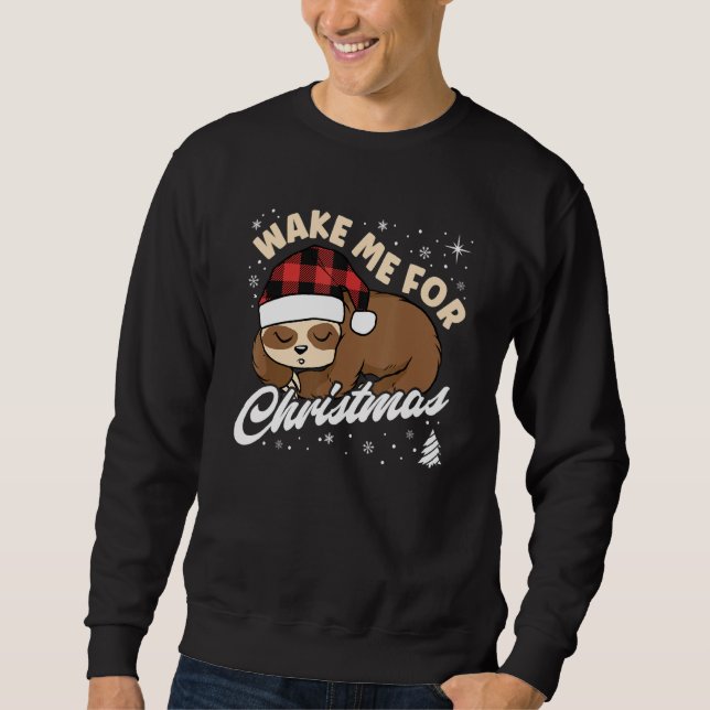 Sweatshirt Wake Me Up When It's Christmas Sleeping Sloth (Devant)