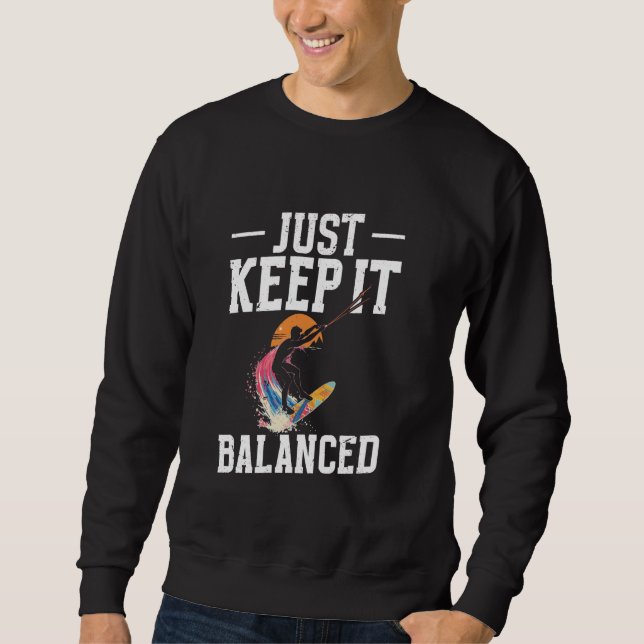 Sweatshirt Wakeboard Lover Gardez-Le Équilibré Wakeboard Wake (Devant)