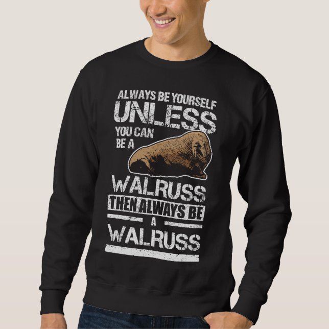 Sweatshirt Walrus Sea Animal Retro Zoo Lover (Devant)
