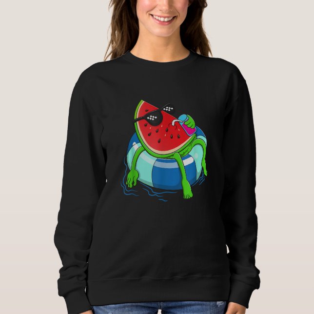 Sweatshirt Water Floating Cute Watermelon   Women Water Fruit (Devant)