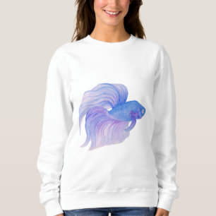 Sweatshirt Watercolor Blue Betta Fish
