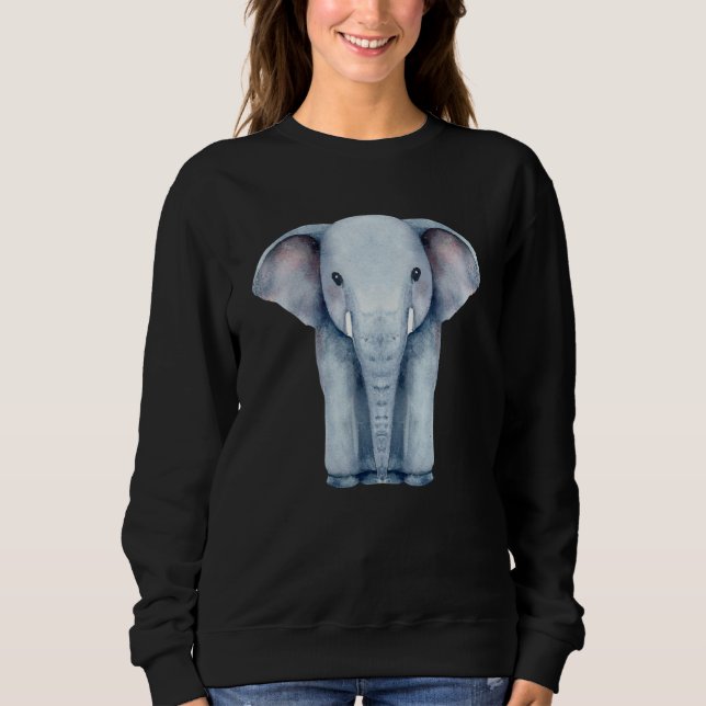 Sweatshirt Watercolor Elephant (Devant)
