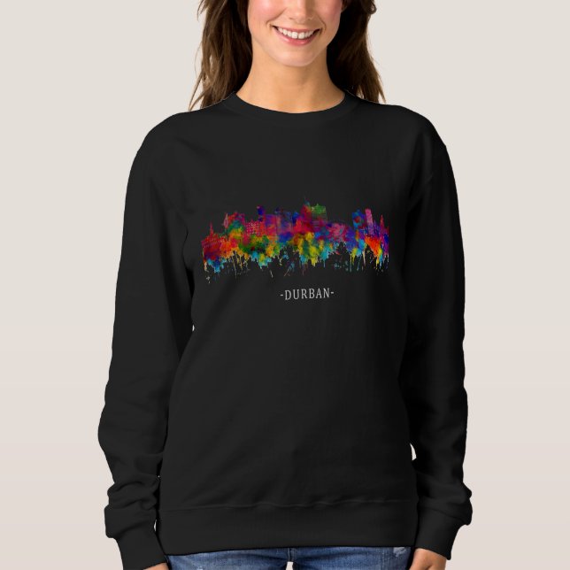 Sweatshirt Watercolor Souvenir sky line South Africa Durban (Devant)